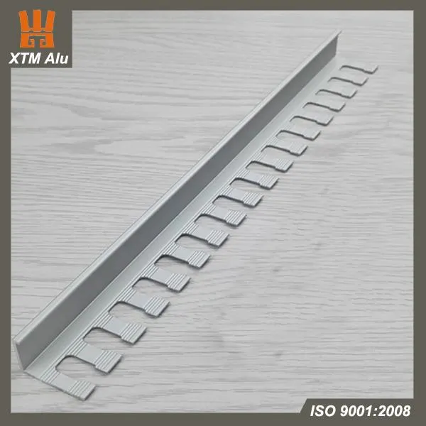 Aluminum Extrusion Tile Edge Trim Profile L Shape with Punching Matt Silver for Tile Edging