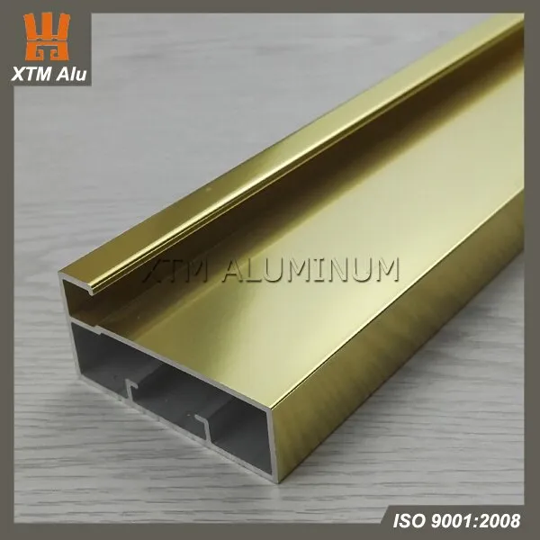 Aluminum Extrusion Cabinet Profile Polished Gold for Kitchen