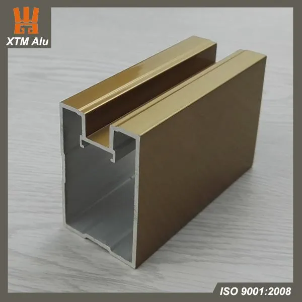 Aluminium Extrusion Wardrobe Door Profile for Bedroom Furniture            